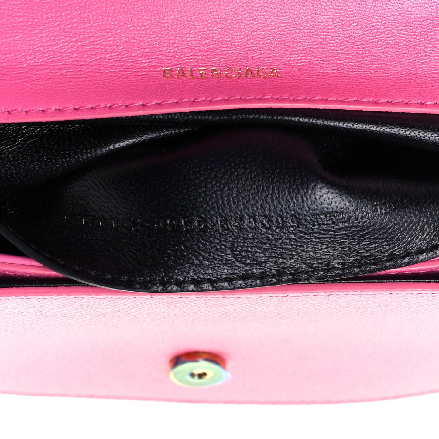 Signature Grained Calfskin Logo Print Ville Day Bag XS Rose Bubblegum Black