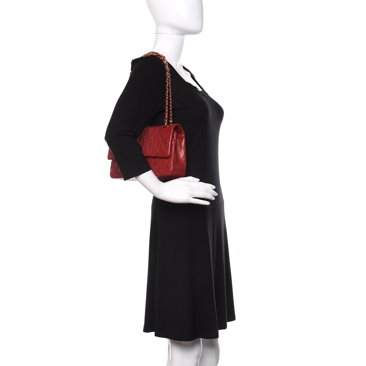 Chanel Lambskin Quilted Medium Double Flap Red 2 of 12