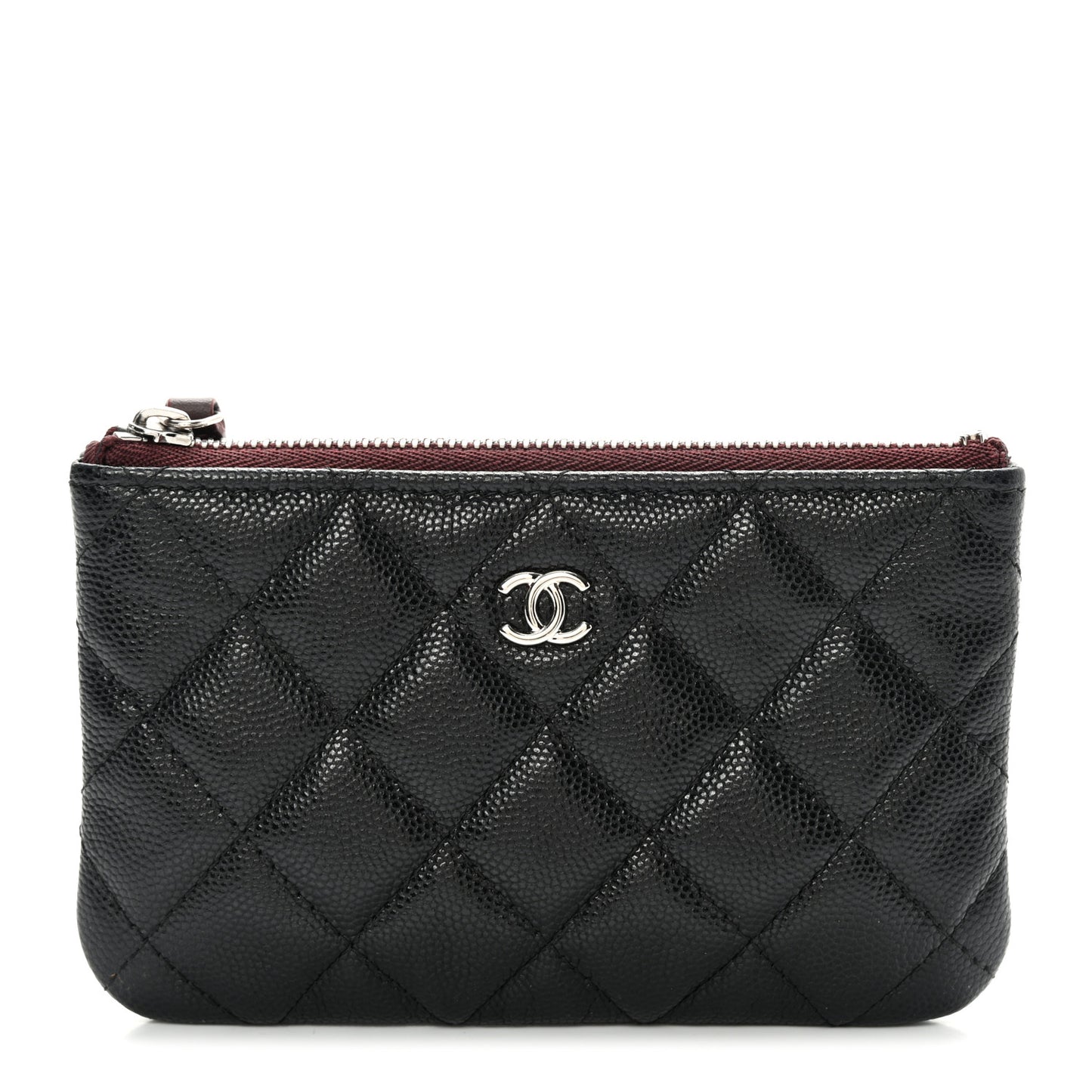 Caviar Quilted Small Cosmetic Case Black
