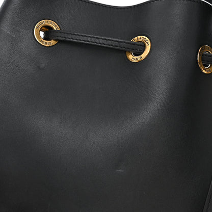 Saint Laurent Smooth Calfskin Paris VII Large Flat Hobo Black 13 of 19