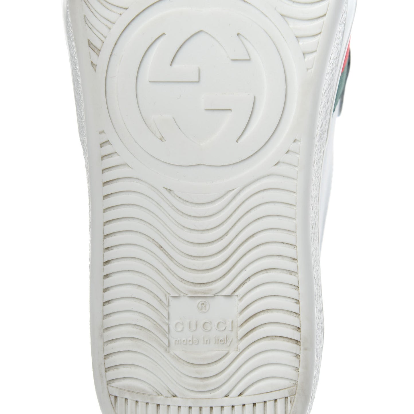 Calfskin Web Velcro Womens Ace Sneakers 38 White Green