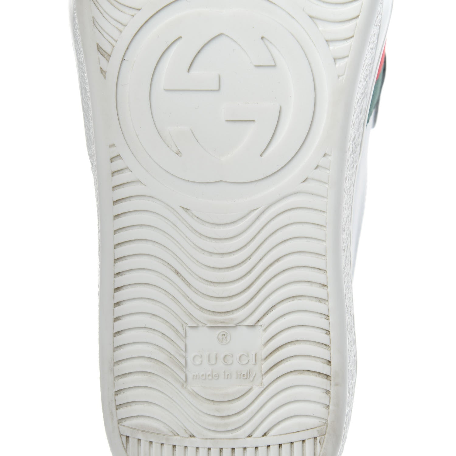 Gucci Calfskin Web Velcro Womens Ace Sneakers 38 White Green 7 of 9