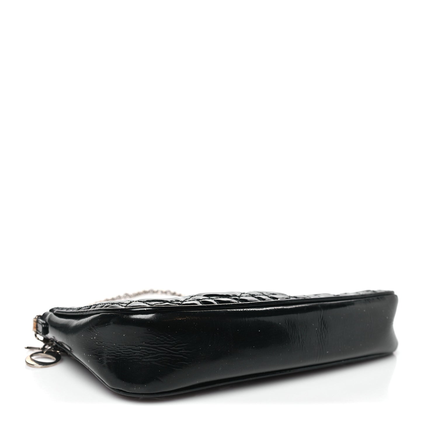 Patent Cannage Lady Dior Pochette Black
