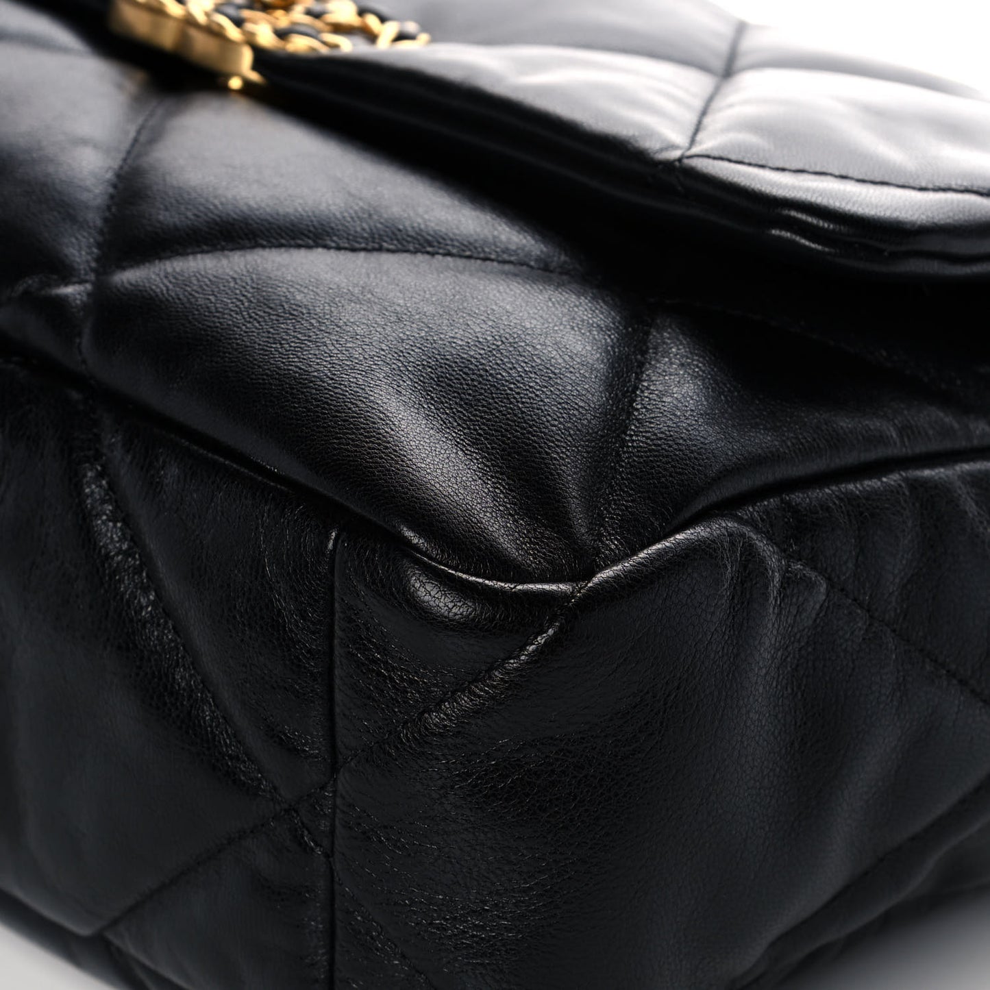 Goatskin Quilted Large Chanel 19 Flap Black