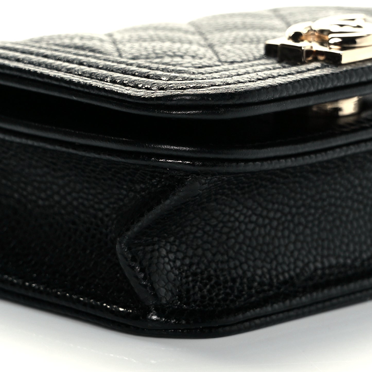 Caviar Quilted Boy Flap Waist Belt Bag Black