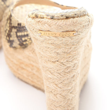 Jimmy Choo Python Phyllis Espadrille Wedges 36 Natural 11 of 14