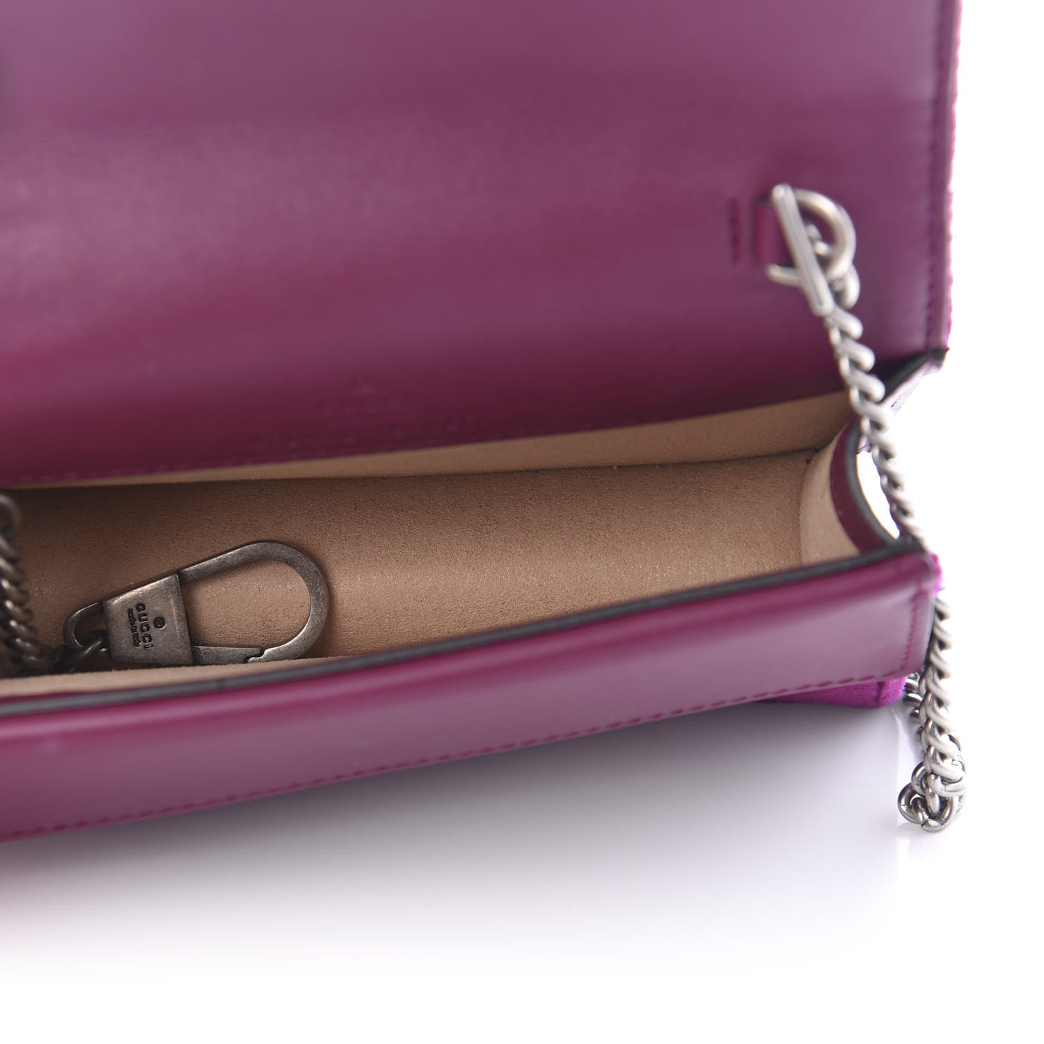 Gucci Velvet Super Mini Dionysus Shoulder Bag Fuchsia Violet Cyclamen 5 of 9