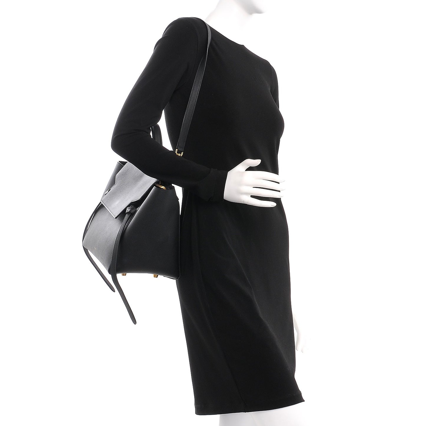 Grained Calfskin Mini Belt Bag Black