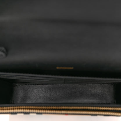 Burberry Grainy Calfskin Vintage Check Hampshire Crossbody Black 5 of 9