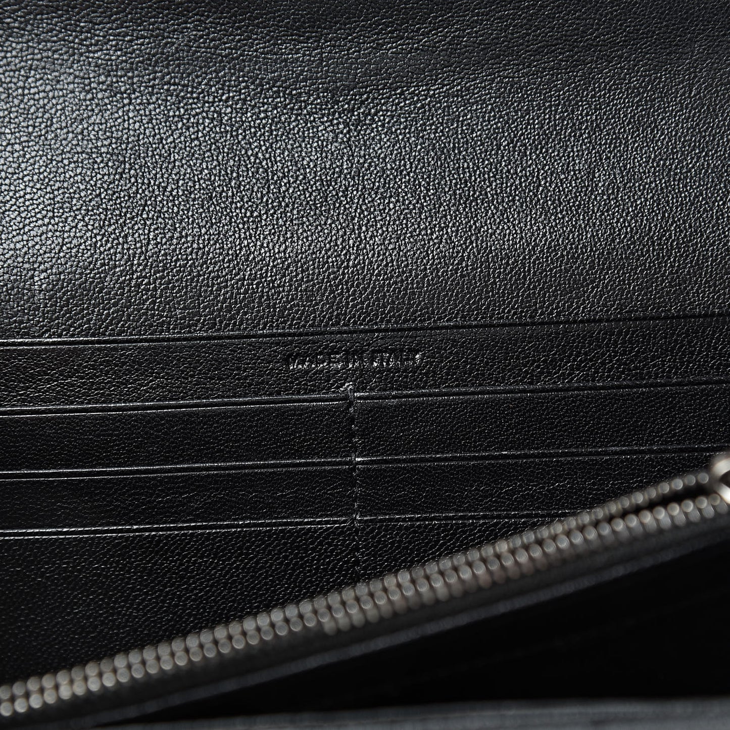 Calfskin Matelasse Chevron Heart Patchwork Monogram Wallet Black