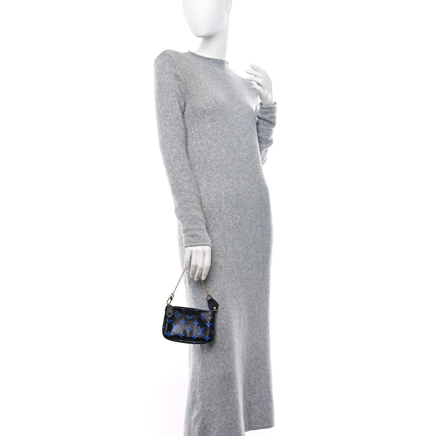 Colored Monogram Mini Pochette Accessories Blue Black