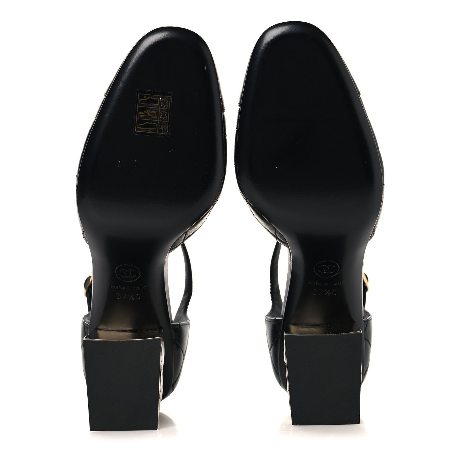Chanel Lambskin Quilted Cap Toe Mary Jane Pumps 37.5 Black 6 of 10