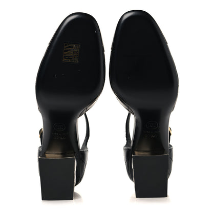 Chanel Lambskin Quilted Cap Toe Mary Jane Pumps 37.5 Black 6 of 10