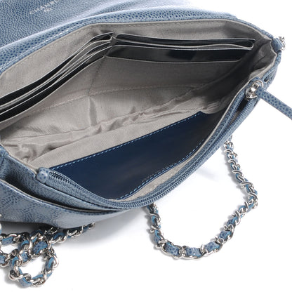 Chanel Caviar Half Moon Wallet On Chain WOC Blue 6 of 9