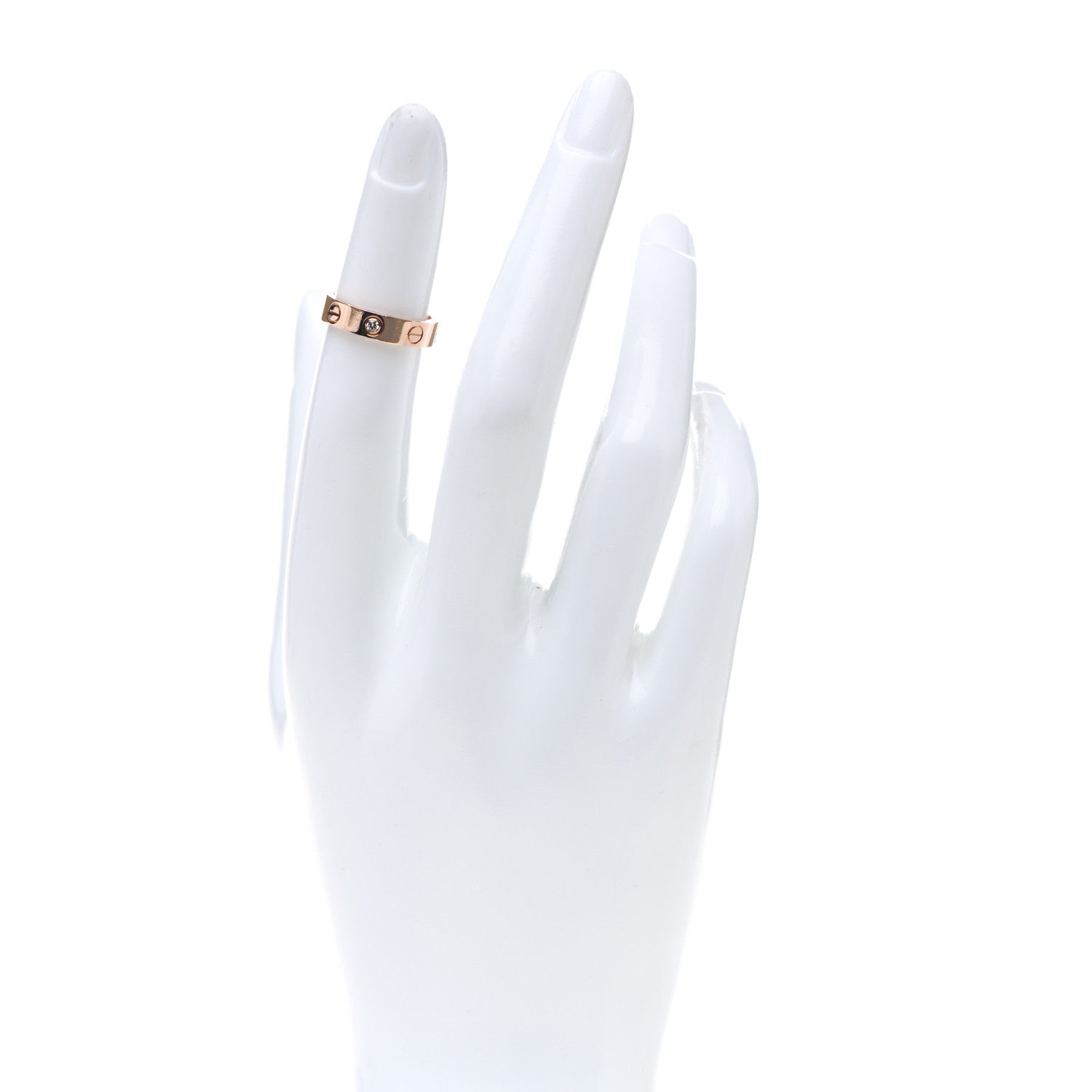 Cartier 18K Yellow Gold Diamond 4mm LOVE Wedding Band Ring 46 3.75 2 of 5
