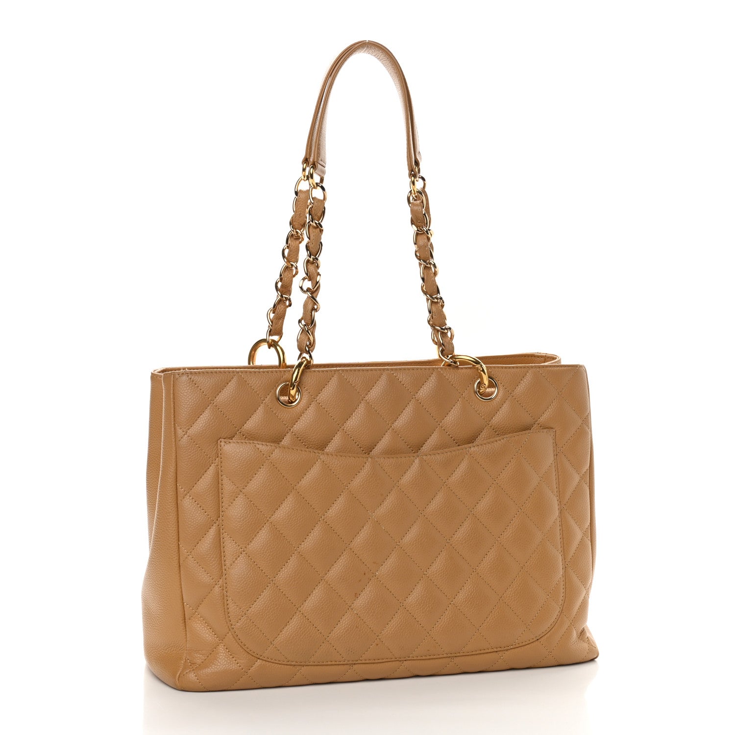Chanel Caviar Quilted Grand Shopping Tote GST Beige 3 of 9