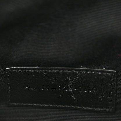 Saint Laurent Grain De Poudre Chevron Monogram Bill Pouch Dusty Grey 7 of 11