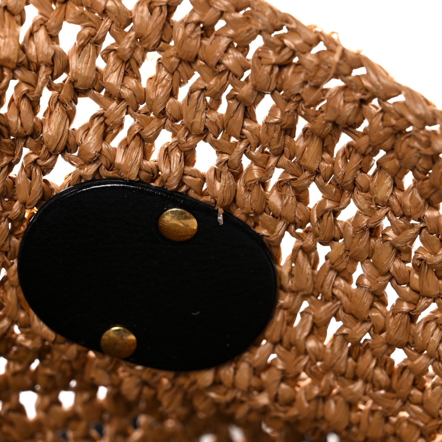 Gucci Raffia Effect Medium GG Marmont Shoulder Tote Bag Natural Black 10 of 14