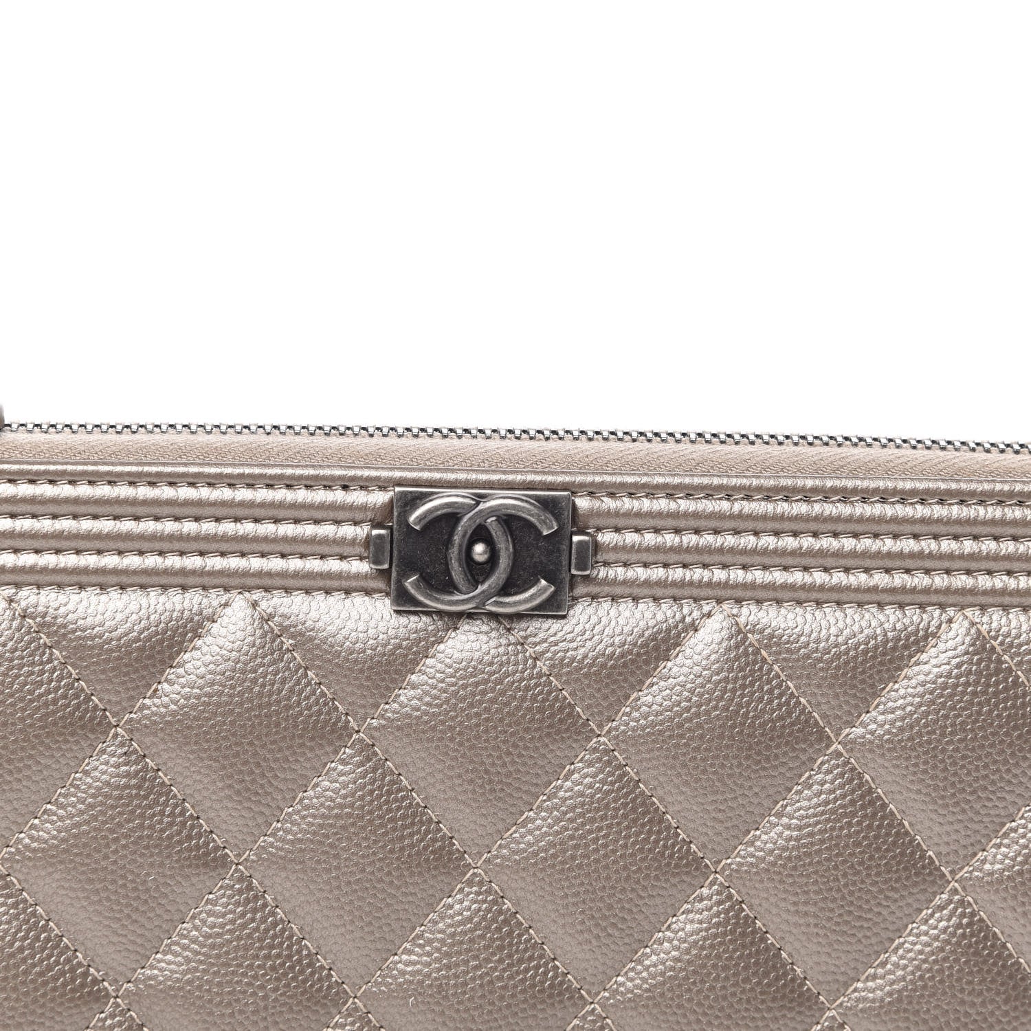 Chanel Metallic Caviar Quilted Small Zipped Boy Pouch Copper 11 of 12