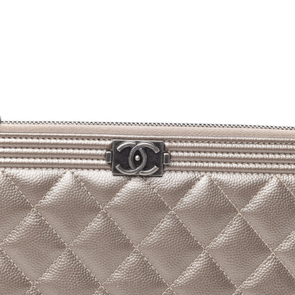 Chanel Metallic Caviar Quilted Small Zipped Boy Pouch Copper 11 of 12