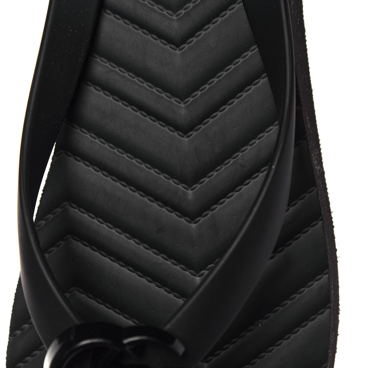 Gucci Rubber Chevron Womens GG Thong Sandals 38 Black 9 of 11