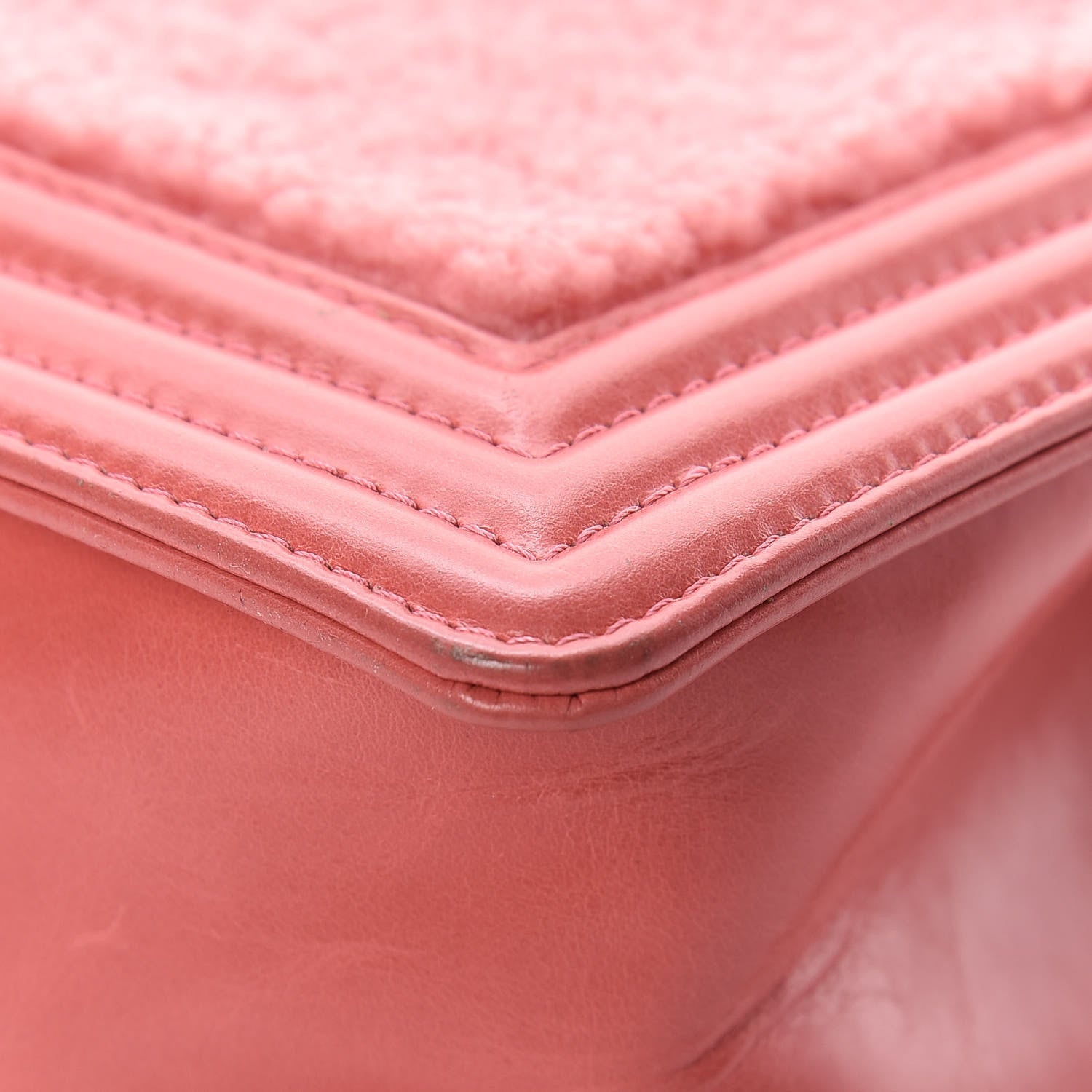 Chanel Shearling Sheepskin Medium Boy Flap Pink 15 of 19