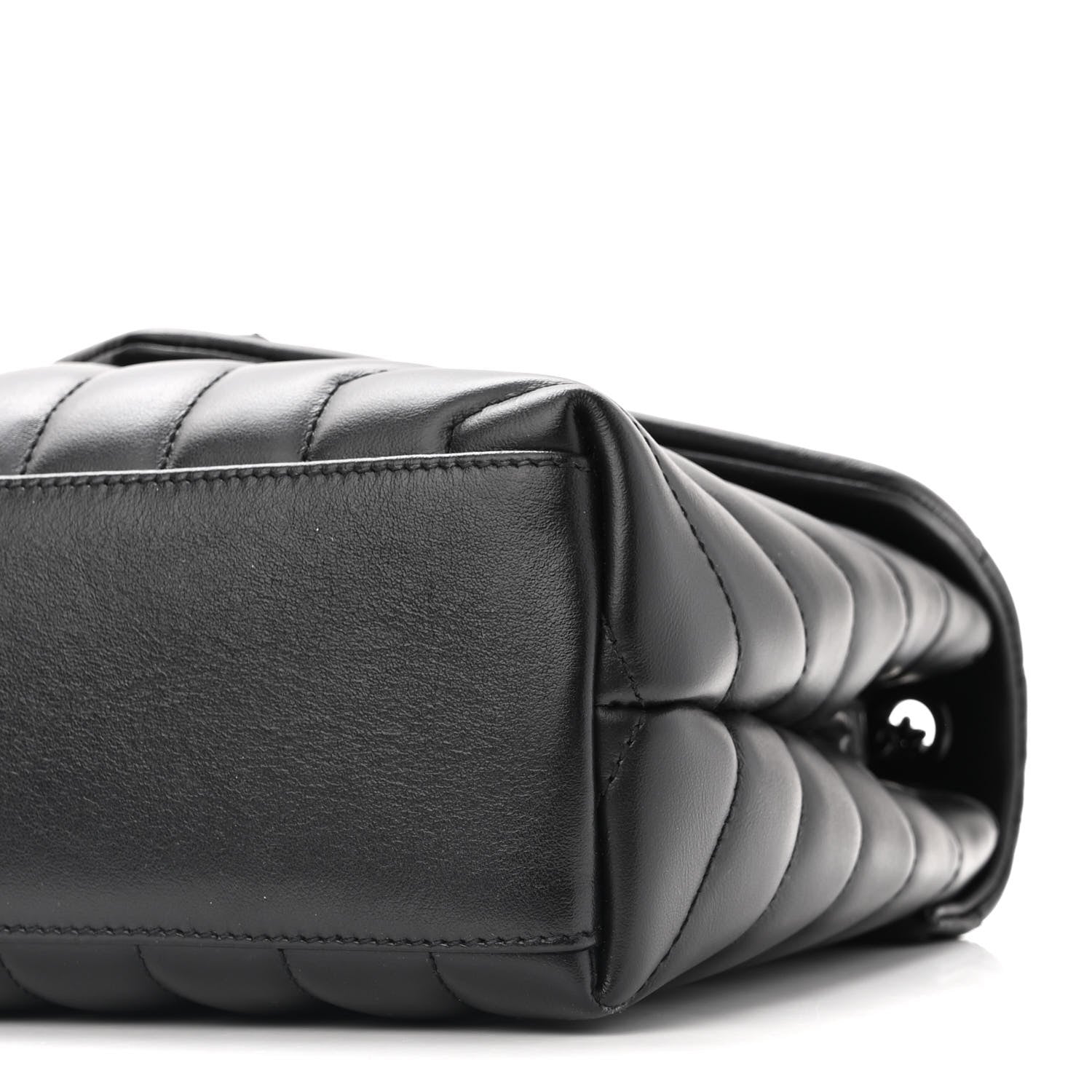 Saint Laurent Calfskin Y Quilted Monogram Small Loulou Chain Satchel Black 9 of 9
