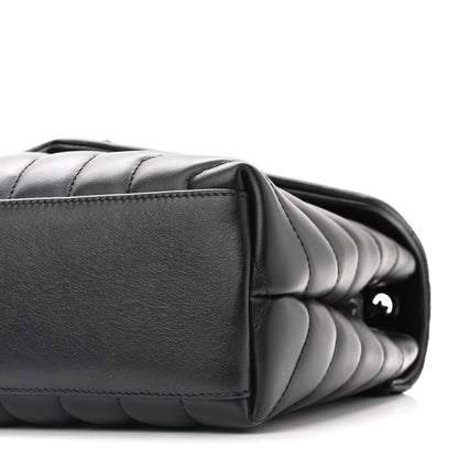 Saint Laurent Calfskin Y Quilted Monogram Small Loulou Chain Satchel Black 9 of 9