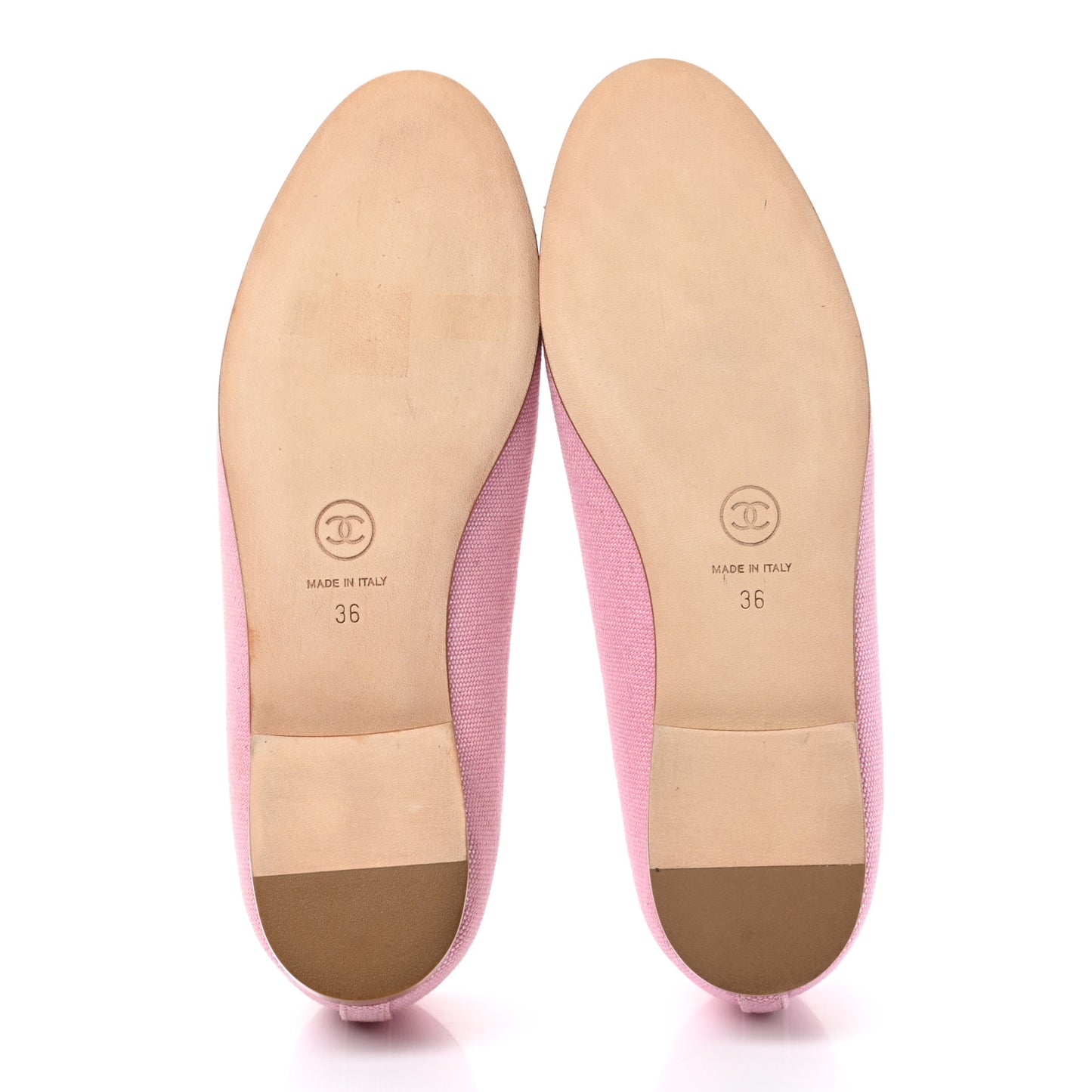 Iridescent Fabric Lambskin Cap Toe Ballerina Flats 36 Pink Light Grey