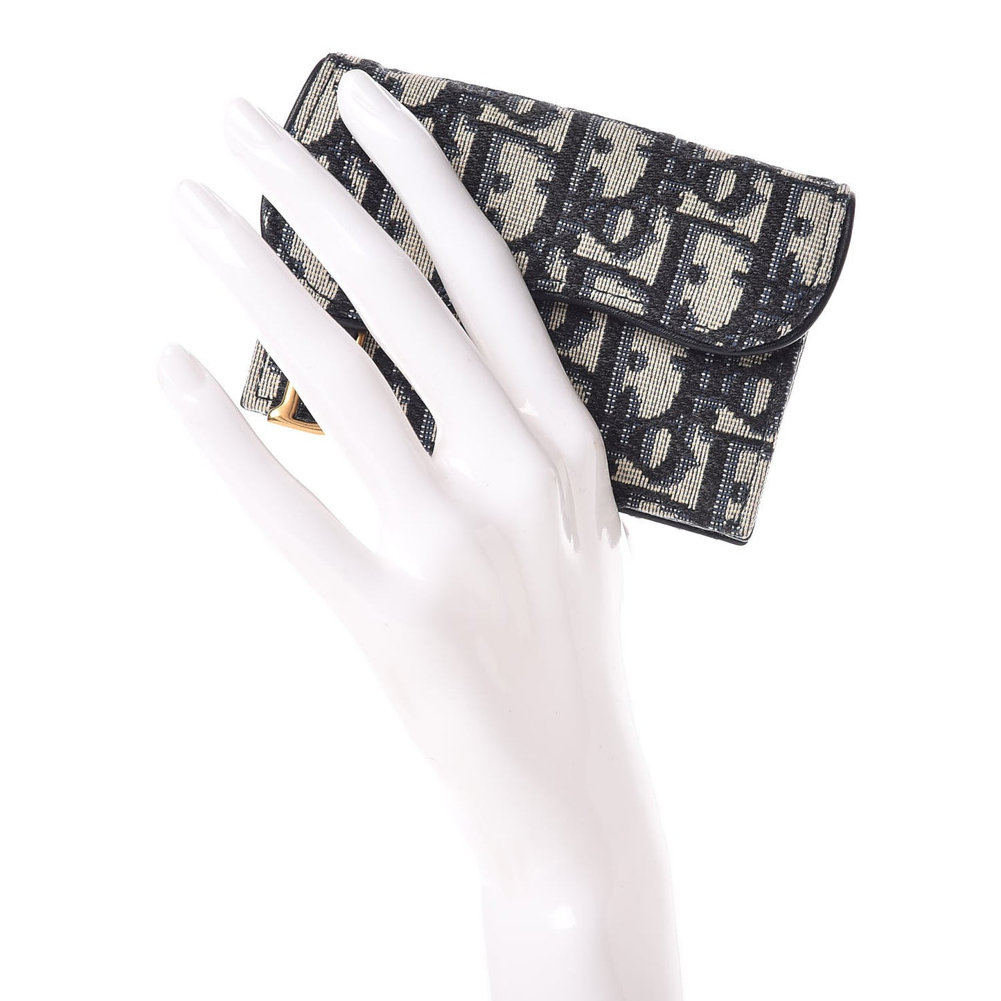 Oblique Saddle Card Holder Blue