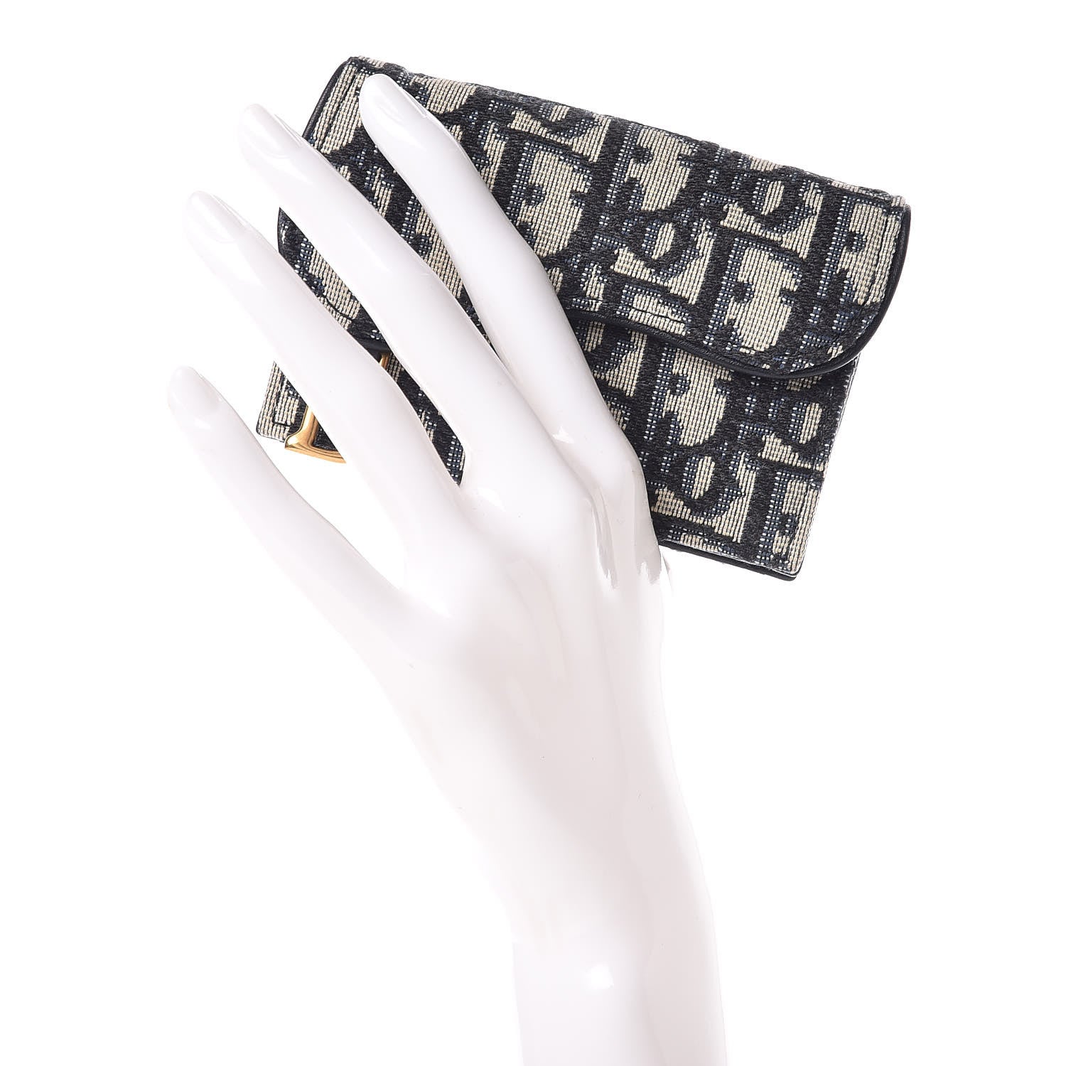 Christian Dior Oblique Saddle Card Holder Blue 2 of 10