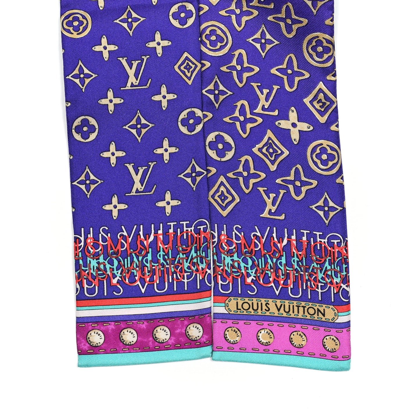 Silk Monogram Map Bandeau Blue Lagon