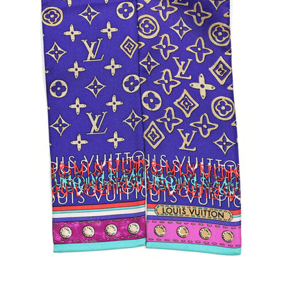 Louis Vuitton Silk Monogram Map Bandeau Blue Lagon 2 of 5