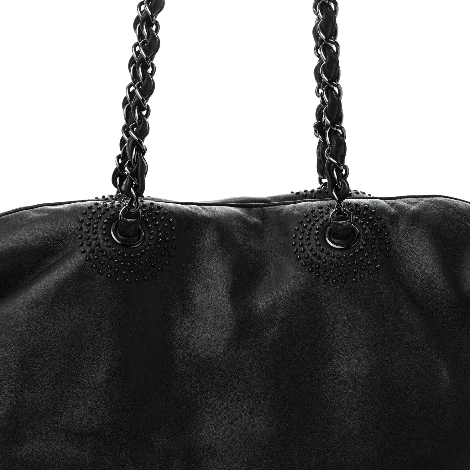 Chanel Lambskin CC Studded Bonbons Tote Black 8 of 10