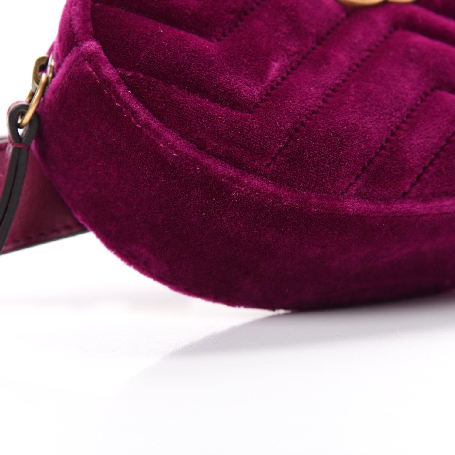 Gucci Velvet Matelasse GG Marmont Belt Bag 75 30 Fuchsia Violet Cyclamen 8 of 9