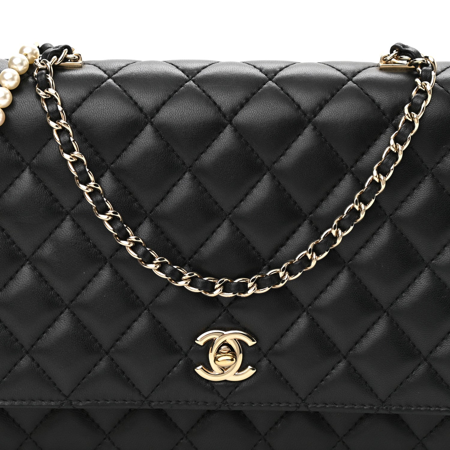 Chanel Lambskin Quilted Fantasy Pearl Flap Black 8 of 14