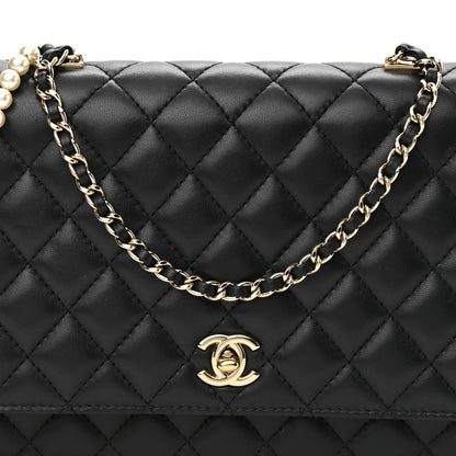 Chanel Lambskin Quilted Fantasy Pearl Flap Black 8 of 14