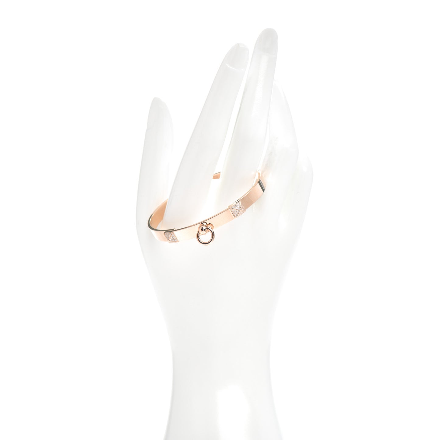 18K Rose Gold Diamond PM Collier De Chien Bracelet SH