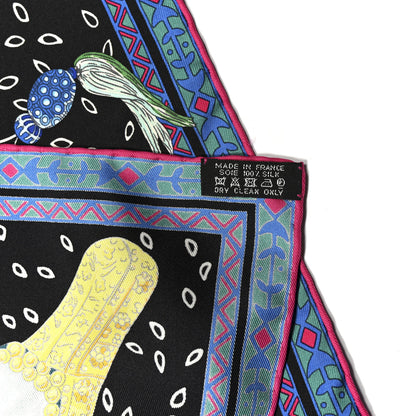 Hermes Silk Cavaliers du Caucase Scarf 90 Black Bleu Vert 3 of 5