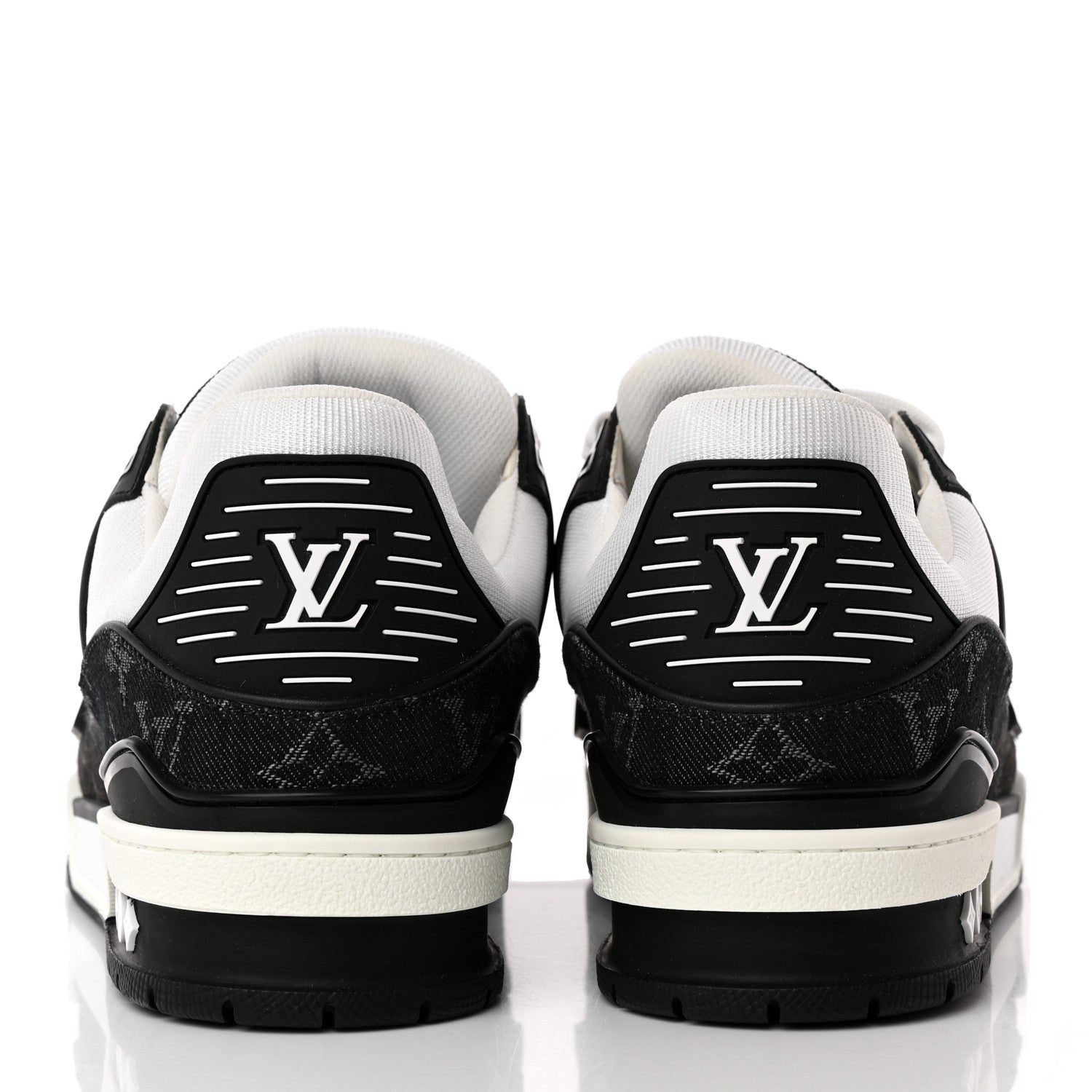 Louis Vuitton Calfskin Monogram Denim Mens LV Trainer Sneakers 6.5 Black 5 of 15