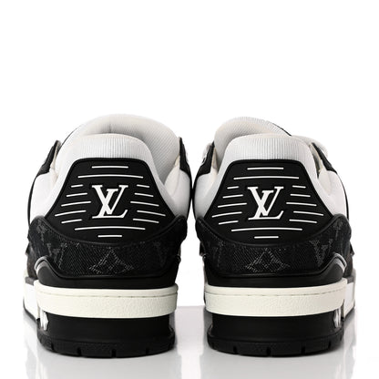 Louis Vuitton Calfskin Monogram Denim Mens LV Trainer Sneakers 6.5 Black 5 of 15
