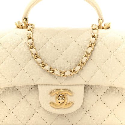 Chanel Caviar Quilted Mini Top Handle Rectangular Flap Beige 8 of 10