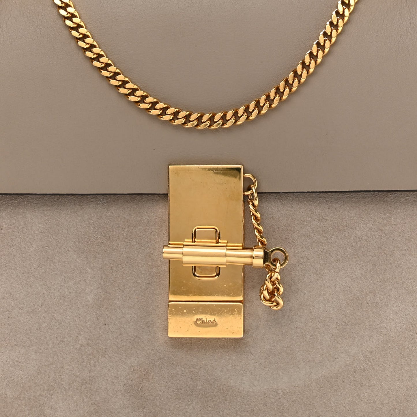 Suede Smooth Calfskin Drew Shoulder Bag Motty Grey