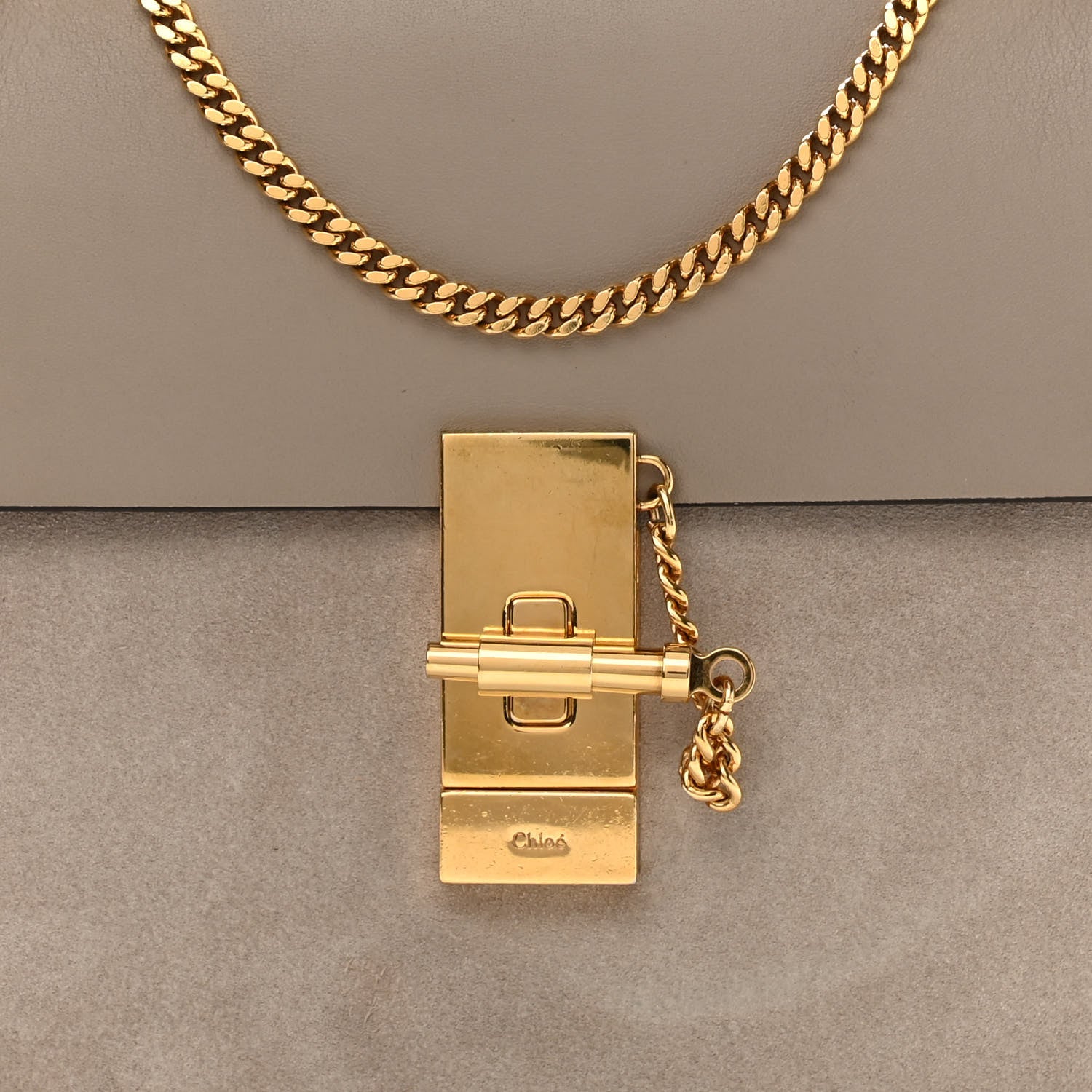 Chloe Suede Smooth Calfskin Drew Shoulder Bag Motty Grey 7 of 10