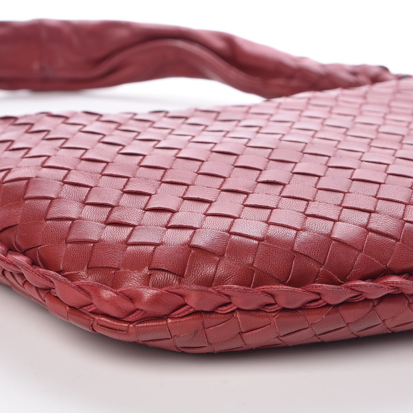 Nappa Intrecciato Small Hobo Bordeaux
