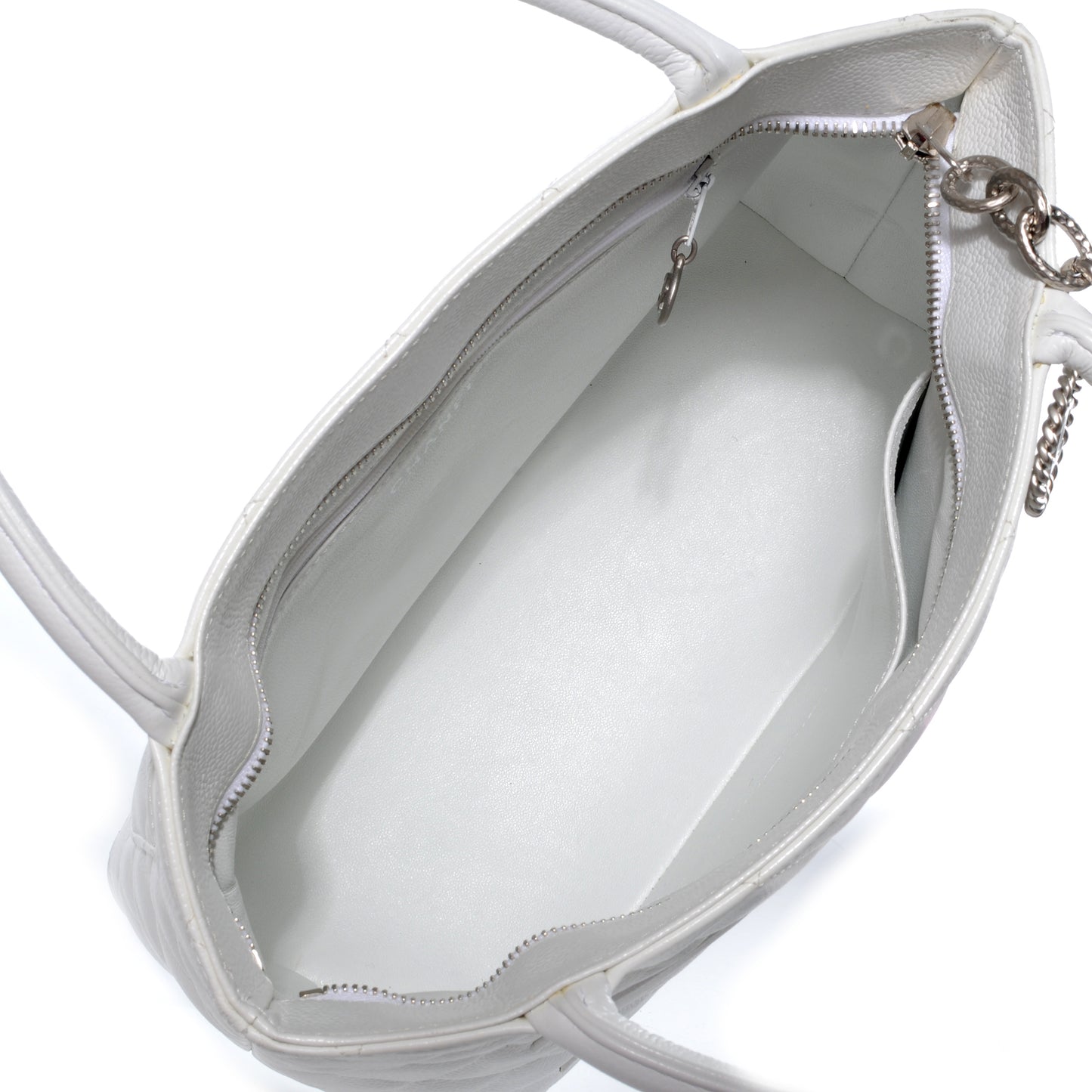 Caviar Medallion Tote White