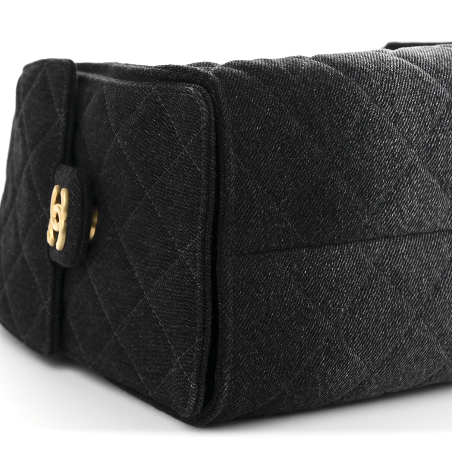 Chanel Washed Denim Quilted Small Chanel 25 Handbag Black 9 of 10