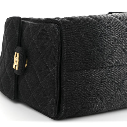 Chanel Washed Denim Quilted Small Chanel 25 Handbag Black 9 of 10