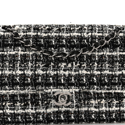 Chanel Tweed Quilted Medium Double Flap Black 8 of 12