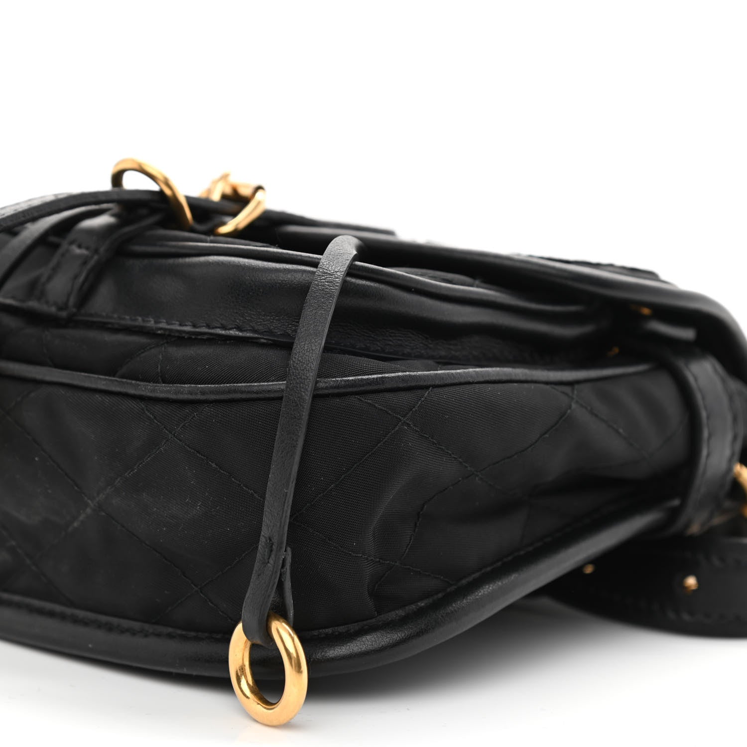 Prada Nylon Embroided Corsaire Belt Bag Black 8 of 9